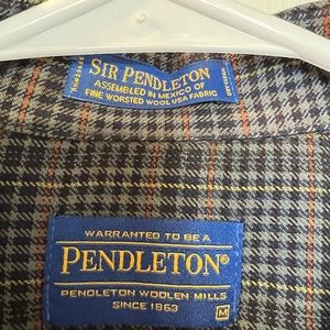 Men’s Sir Pendleton Wool Dress Shirt Sz M